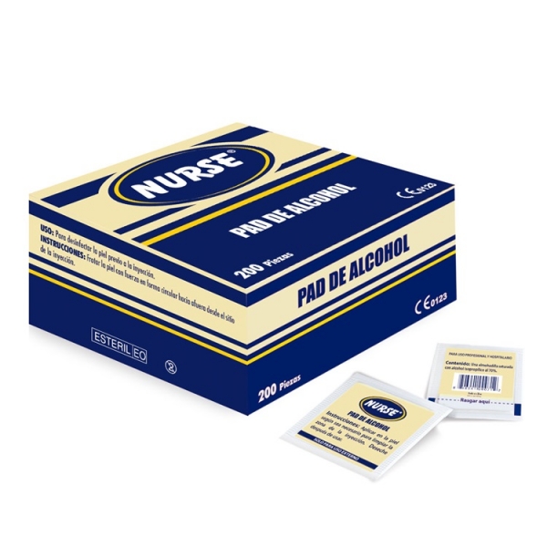 Toallitas con alcohol, “pads” (caja de 200)