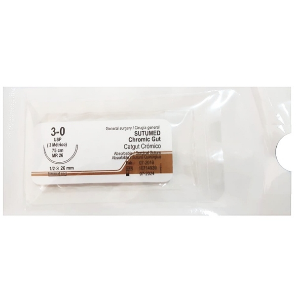 Hilo de sutura crómico (caja de 12)